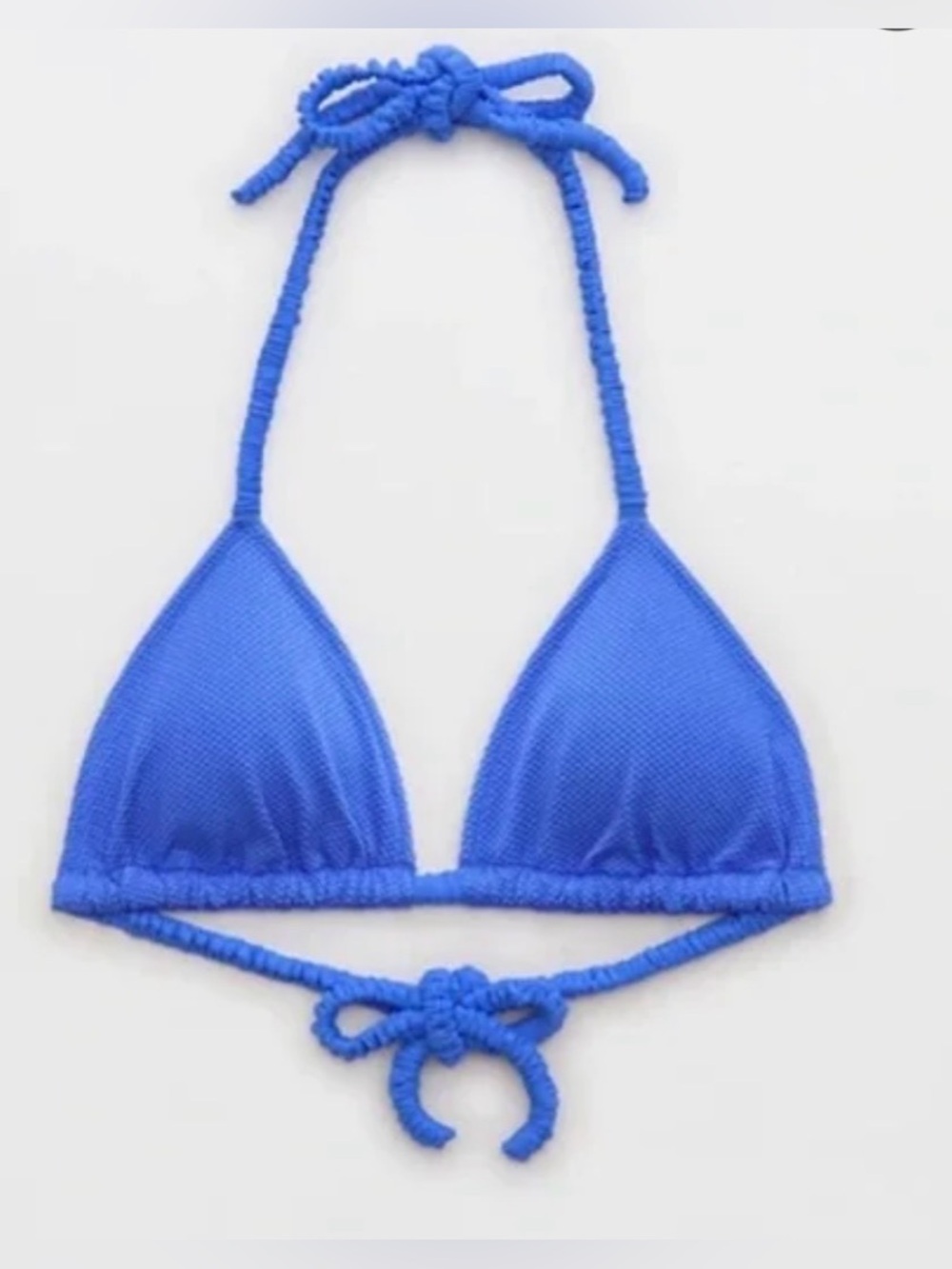 Aerie Shine Piqué Scrunchie Tie Bikini Set Cheeky Bottoms Triangle Top Medium
